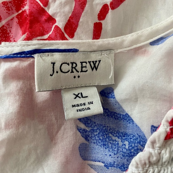 J.Crew Women’s XL Lobster Print Smocked Tiered Sleeveless Coastal Vacation Dress - Picture 10 of 11